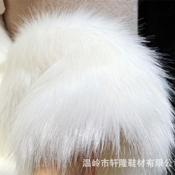 现货白色人造毛皮 仿狐狸毛假毛 长毛绒  服装毛领鞋靴毛绒布料