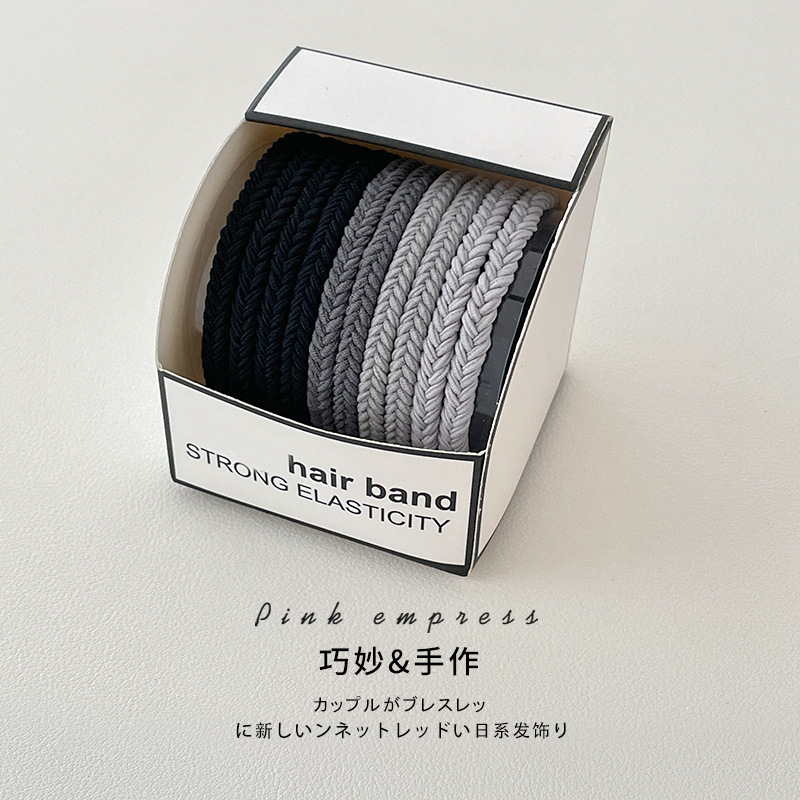 Serie de leche de color marrón de alta banda de goma elástica duradera cuerda del lazo del pelo de las mujeres cuerda de cabeza nueva toalla simple rollo banda de pelo cubierta de cuero