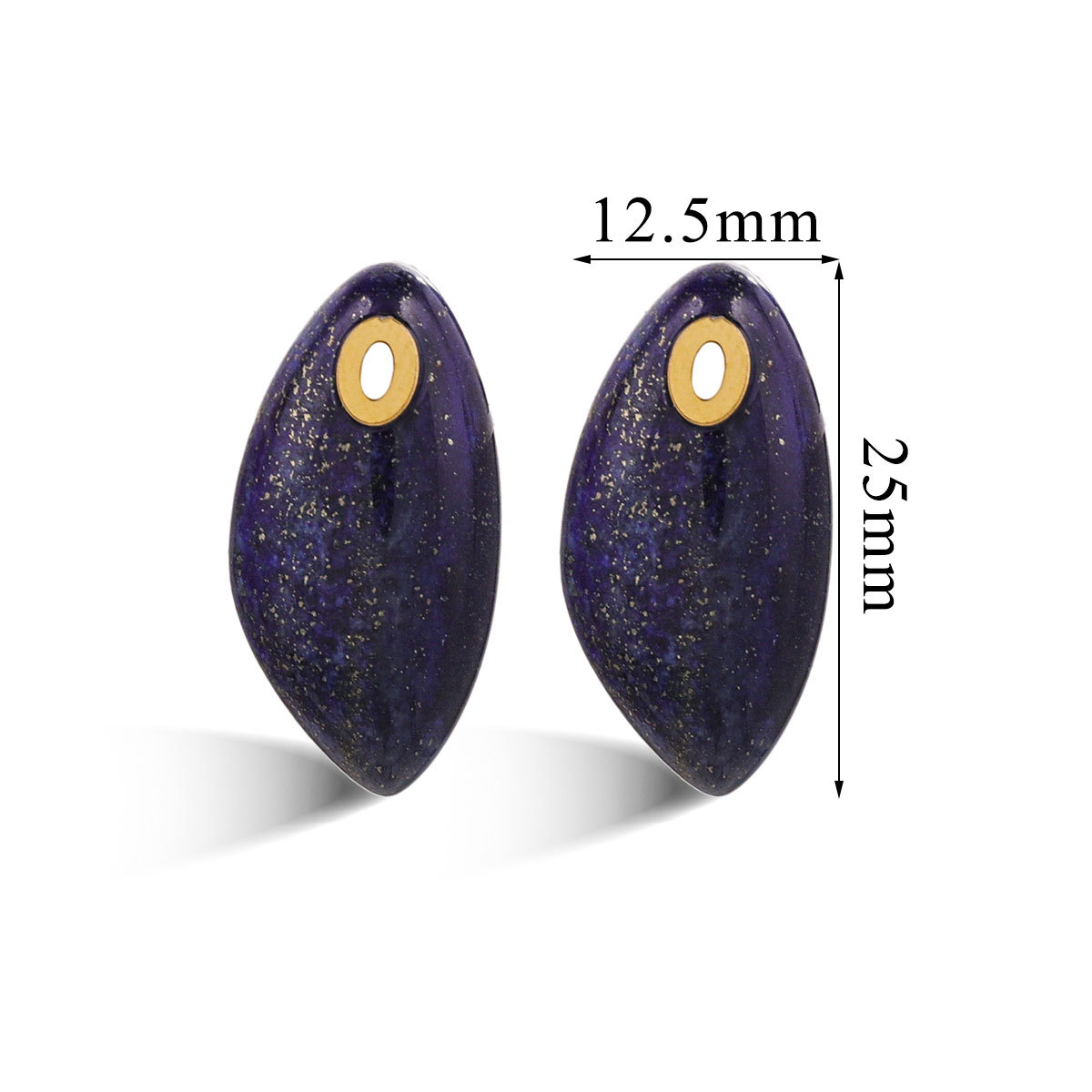 Europa y los Estados Unidos piedra natural polvo cristal turquesa acero inoxidable titanio elíptico pequeño colgante DIY accesorios de collar