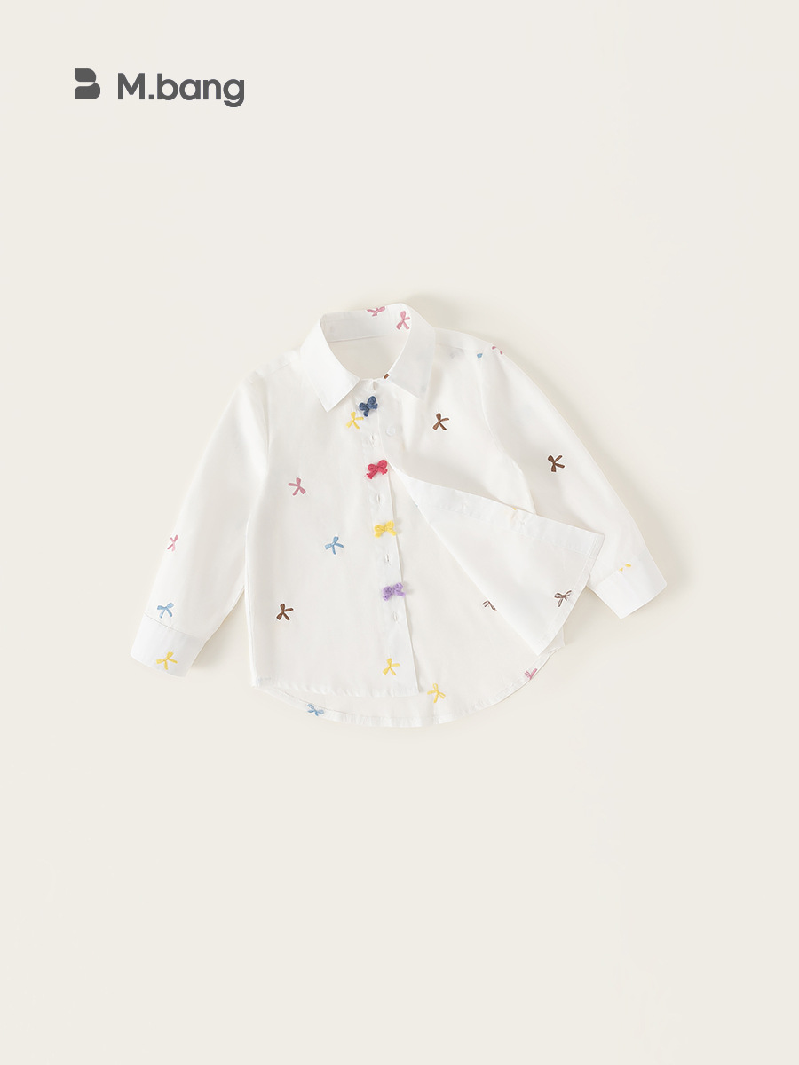 Youbao ropa para niños camisa de manga larga para niñas primavera nueva camiseta de lazo de dibujos animados para niños primavera camisa para niños grandes