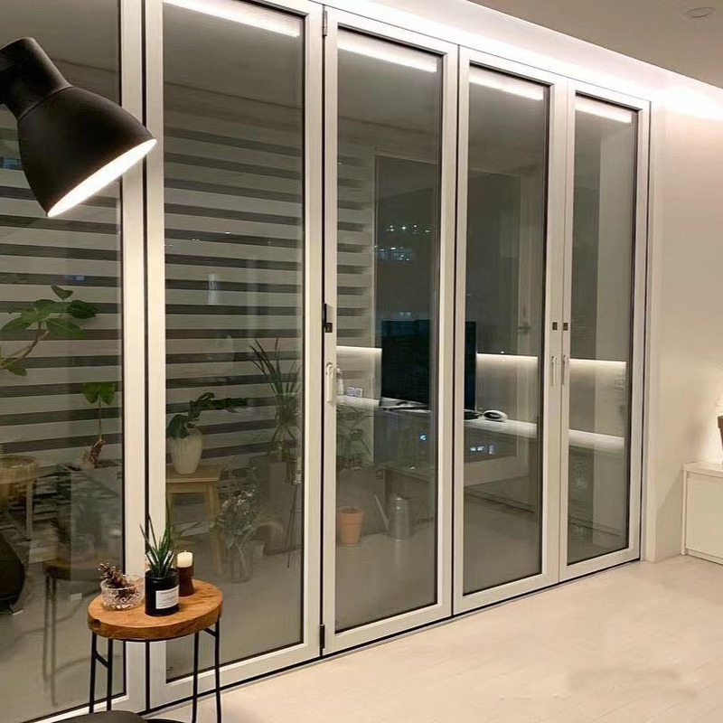 Heavy-Duty Aluminum Alloy Panoramic Folding Door Sliding Glass Door for Car Detailing, Outdoor Use, High-End Ultra-Narrow Heavy-Duty Balcony Kitchen Glass