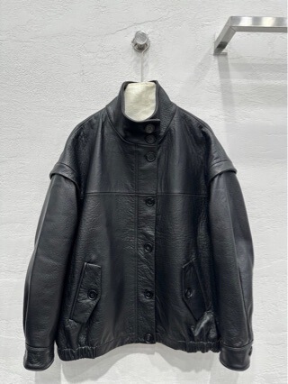 high quality 25 early spring new old money wind bubble leather lambskin motorcycle jacket men and women with the same paragraph couples wholesale