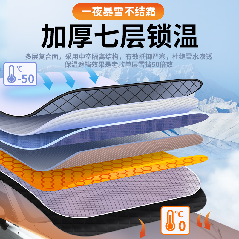 Car Snow Shield Winter Thickened Black Magnet Anti-Frost Anti-Freeze Snow Cover Car Snow Shield Anti-Frost Anti-Freeze