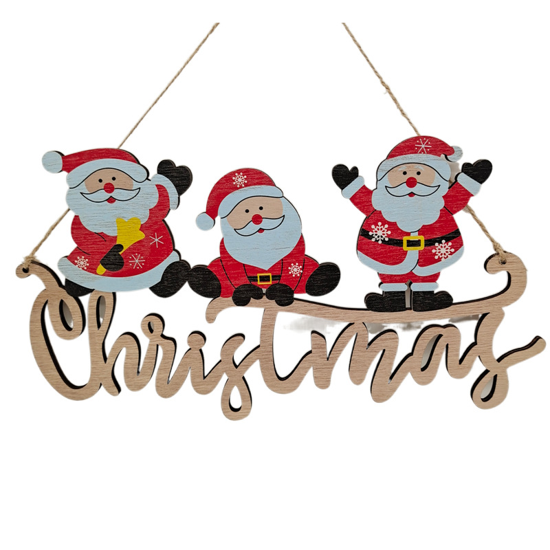 Navidad decoraciones creativas artesanías de madera adornos DIY árbol de Navidad decoración del hogar suministros escena diseño en stock