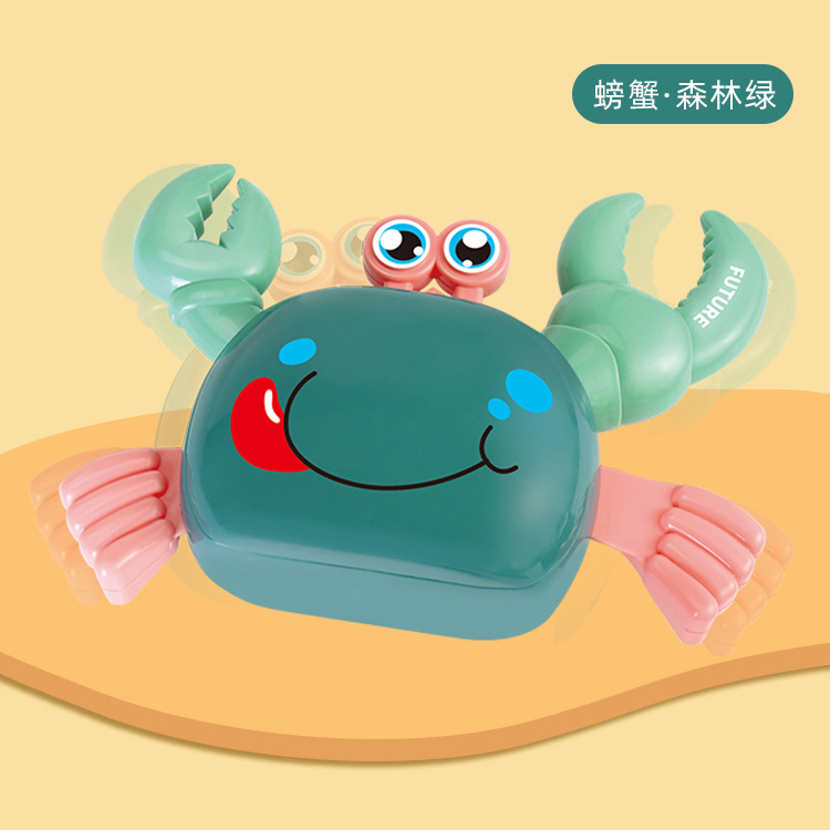 Tiktok mismo estilo de dirección automática no aterrizaje cangrejo eléctrico música luz caminar cangrejo juguete para niños y niñas