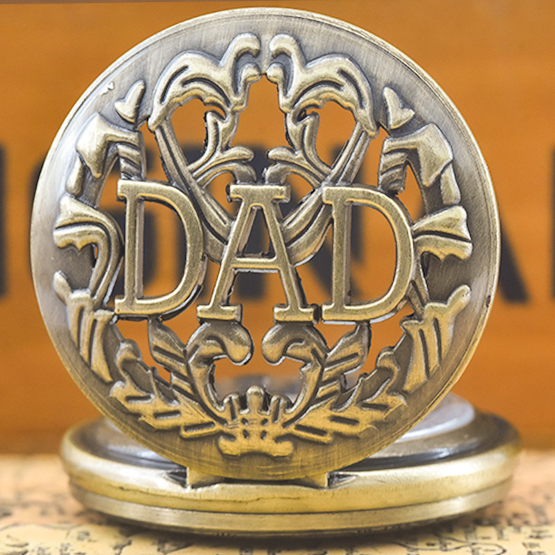 Amazon Best Selling Pocket Watch Retro Dad/Mom Export Father's Day and Mother's Day Cross-Border Gift Necklace Quartz Pocket Watch