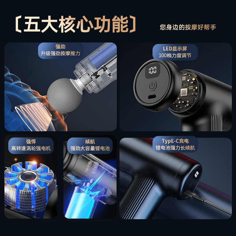 多功能家用筋膜枪震动健身迷你按摩枪智能便携式肌肉放松按摩器|undefined