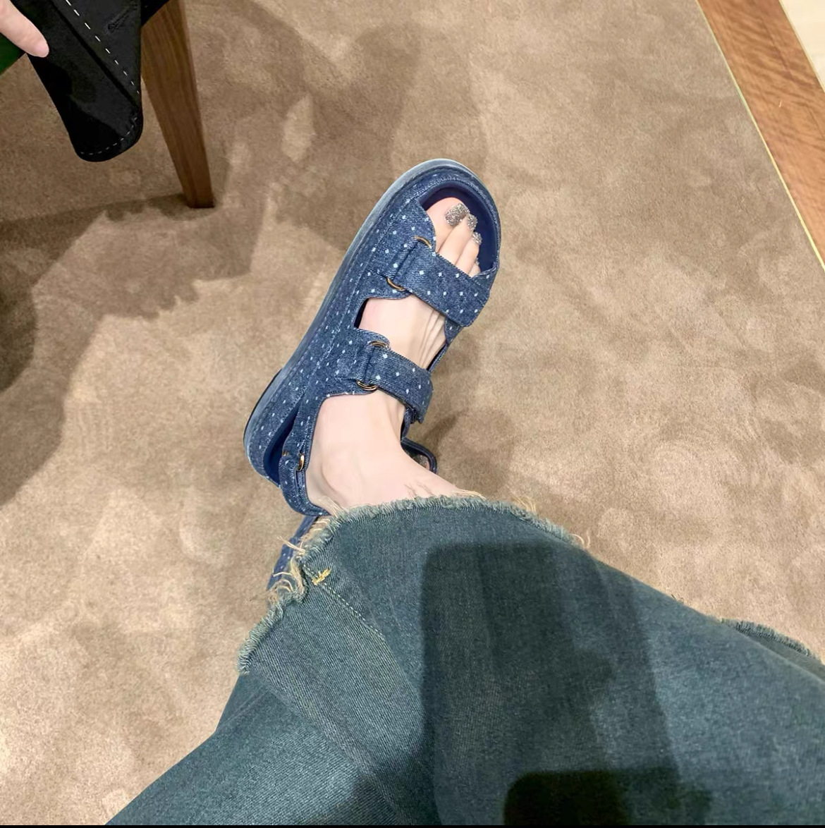 워시드 데님 블루