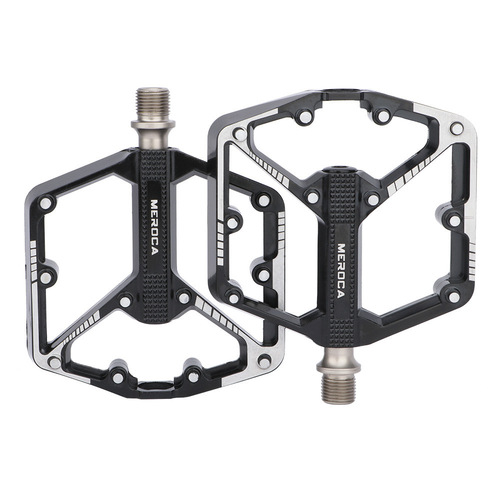 Cross-border wholesale MEROCA mountain bike wide pedal aluminum alloy bearing non-slip DU pedal accessories