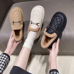 女性用のうんちを踏んでいるような感触の綿の靴、2024冬の滑り止めスリッポン怠惰なビーニーシューズ、ベルベットの柔らかい底のマザーズスニーカー