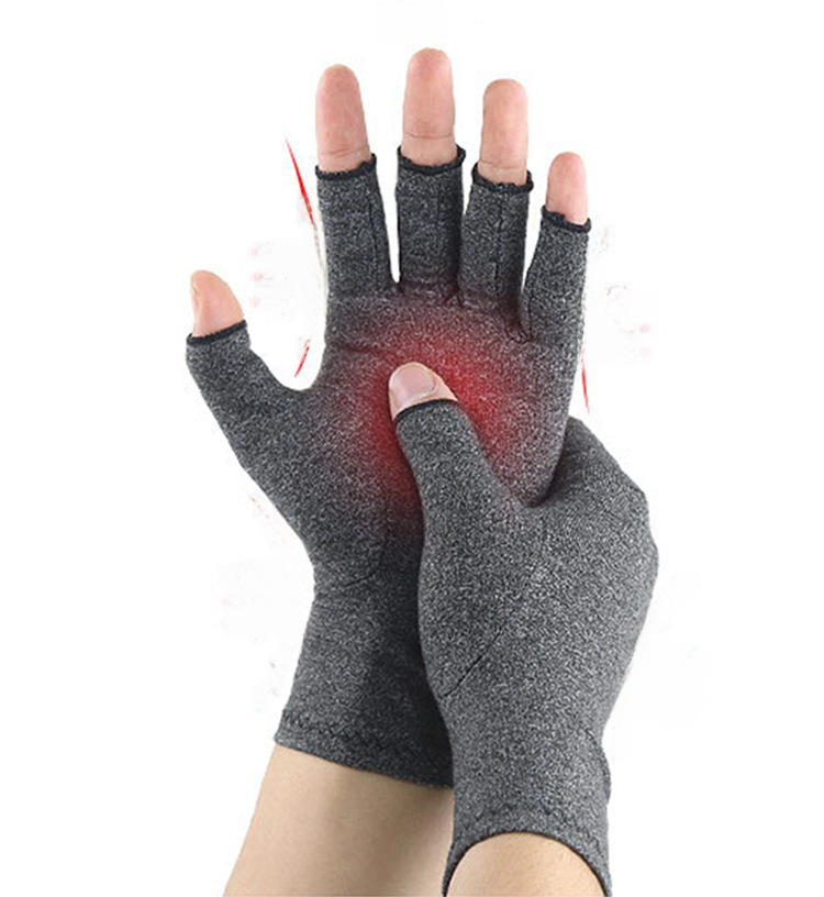  gray half finger pressure gloves joint care training cycling sports fitness cycling gloves wholesale_voghion.com