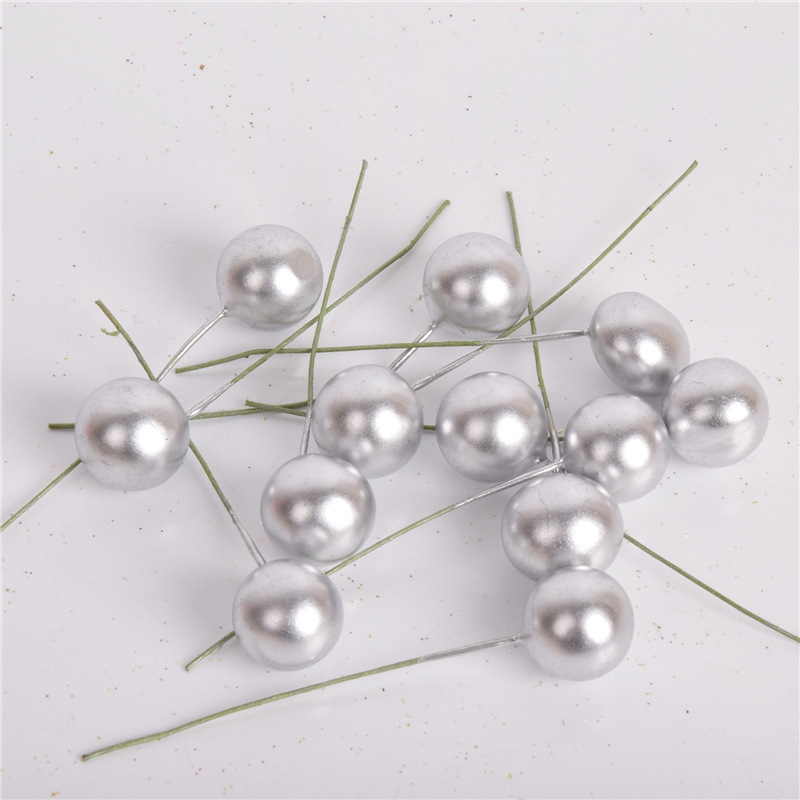 Espuma de simulación Simulación de bayas Fruta de Navidad Pastel de fruta roja Accesorios para hornear Fruta de oro y plata Fruta de oro Fruta de plata