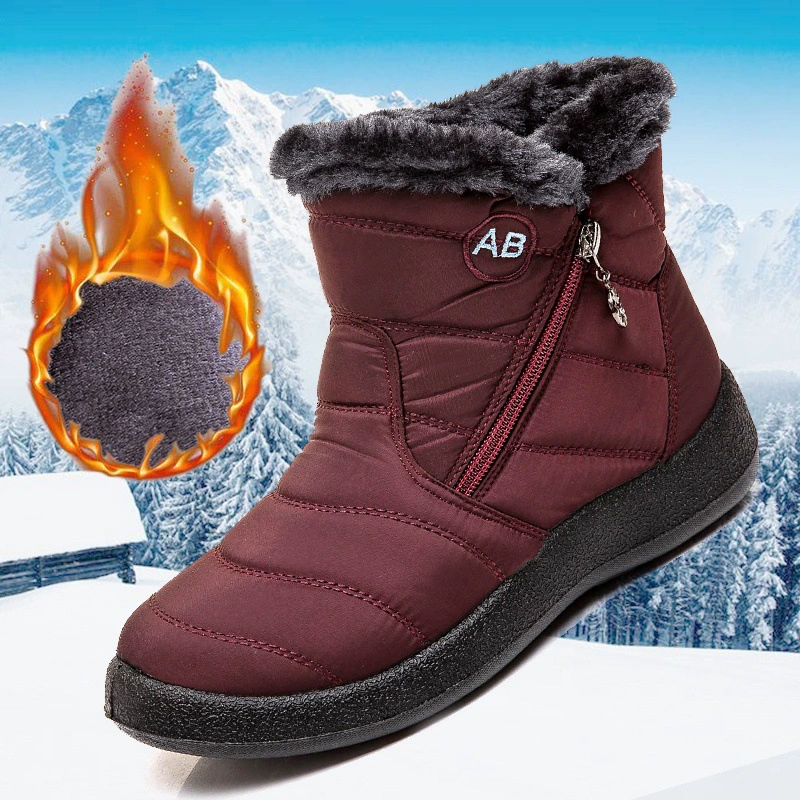 Winter keep warm boots with zipper, footwear, plus size