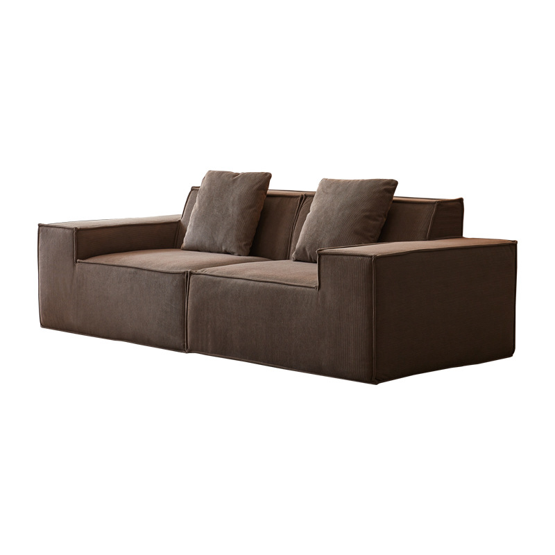 Sofá de compresión de tela de bloque de tofu cuadrado transfronterizo de estilo crema sala de estar sofá de rollo de vacío minimalista italiano en línea recta