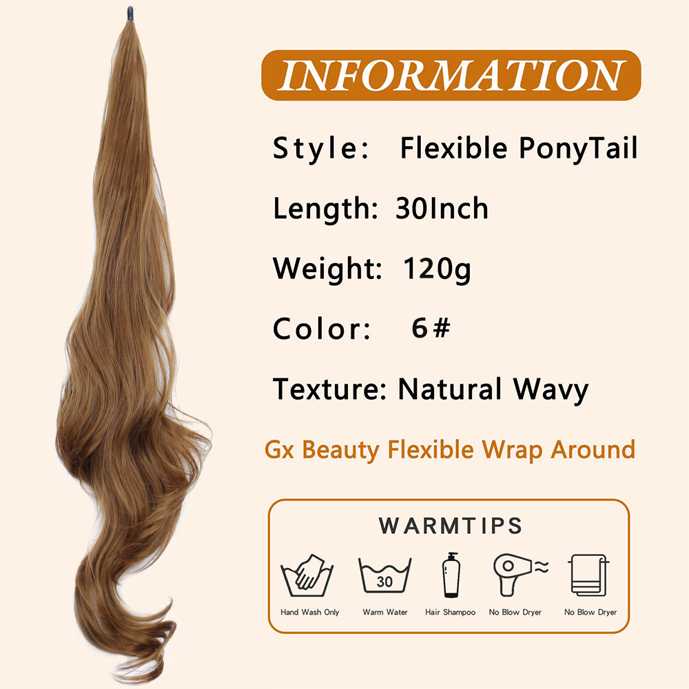 28 pulgadas largas pelucas de cola de caballo europeas y estadounidenses alrededor extensión de cabello de cola de caballo barra de cabello