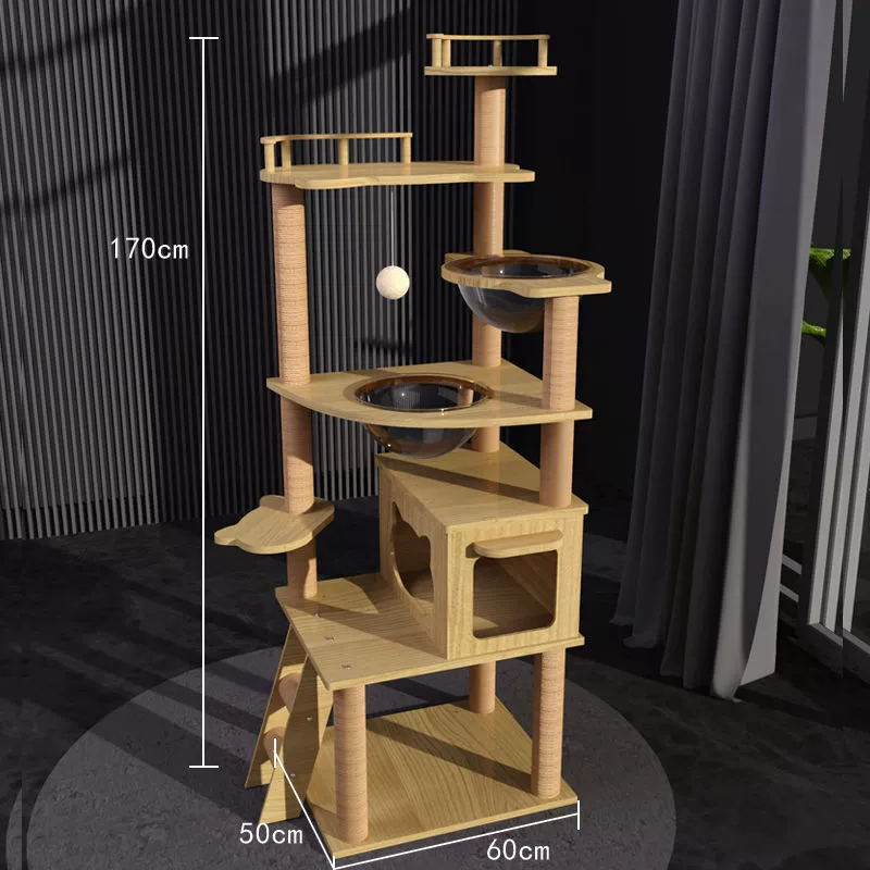 Cat climbing frame, universal four‑season multi‑level tower with hammock, condo and scratching posts