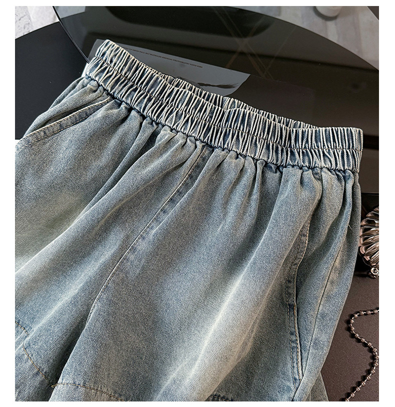 Women's Clothing Casual Fashion Sports Suit For Women Summer New Round Neck Bear Embroidery Tie Dye Top Loose Jeans Two Piece Suit_ecoleips.com