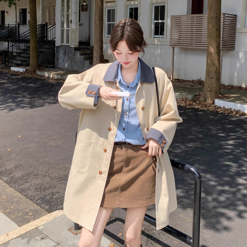 2025 New Autum Windbreaker Jacket for Women, Beautiful, Mid-Length, Popular Korean Style Thin Style for Small People 2025 New Autum Windbreaker Jacket for Women, Beautiful, Mid-Length, Popular Korean Style Thin Style for Small People