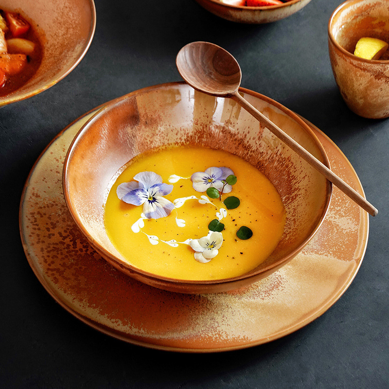 Tazón de arroz de cerámica única personalidad Tazón de arroz Tazón de sopa doméstico Tazón de fideos de gran tamaño Tazón de arroz transfronterizo