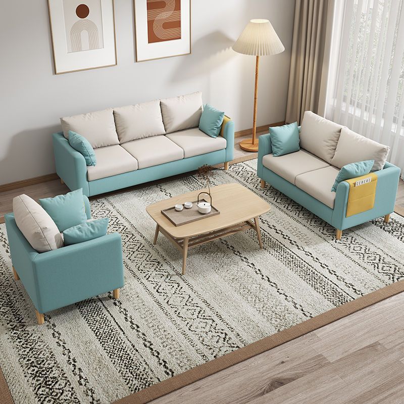 Sofá para apartamentos pequeños, ideal para alquiler de dormitorios, sofá moderno de tela doble o triple para sala de estar, venta al por mayor.