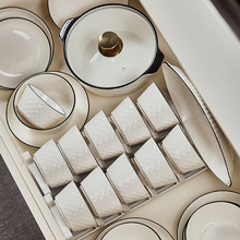 钻石防滑陶瓷轻奢家用陶瓷餐具套装碗盘碟面汤碗鱼盘自由组合礼品