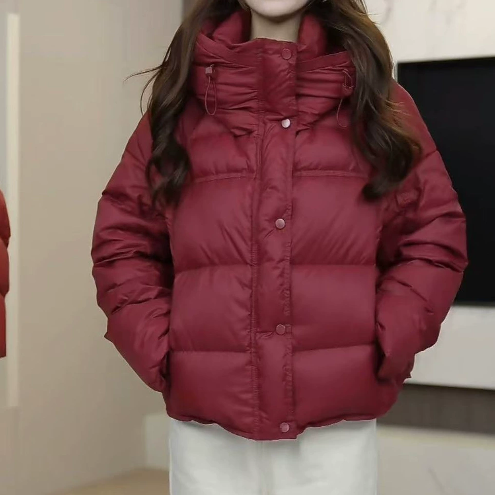 Корейская версия свободного женского худого и иностранного маленького человека высокая теплая короткая куртка фиолетовый бежевый серый красный черный зеленый