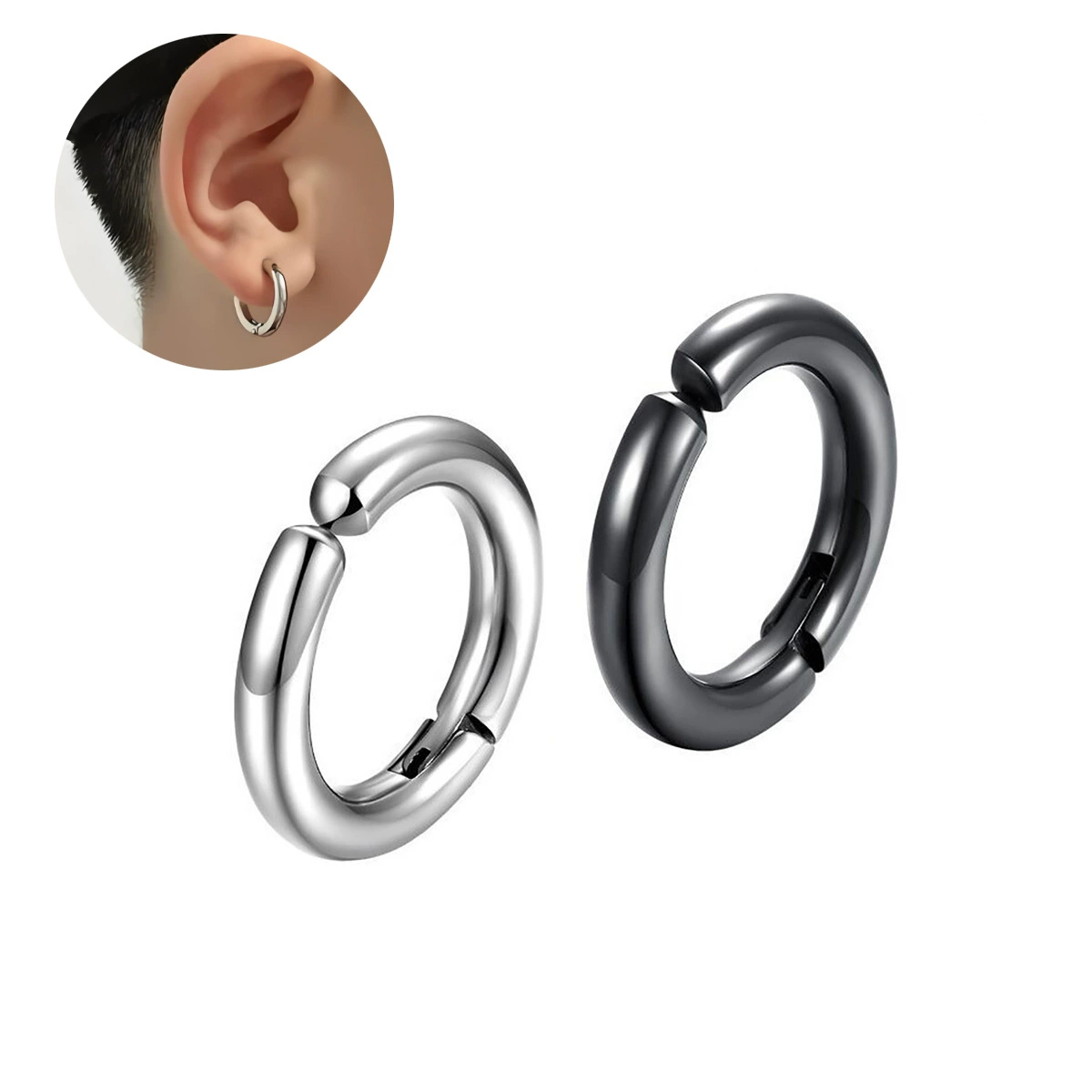 Ear clips stainless steel, earrings, accessory, Korean style, no pierced ears, does not fade, (Physicals), wholesale