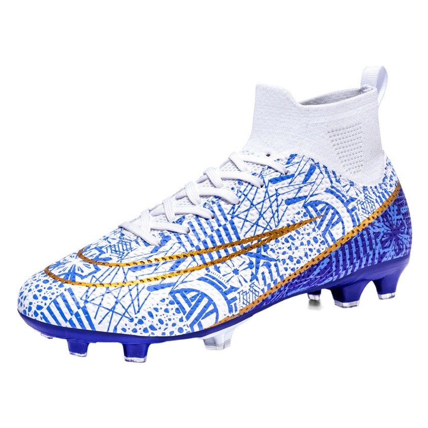 Otoño binbinniao ventas directas de la fábrica zapatos de fútbol largo roto uñas alto-top transpirable entrenamiento deportivo zapatos hombres y mujeres fútbol