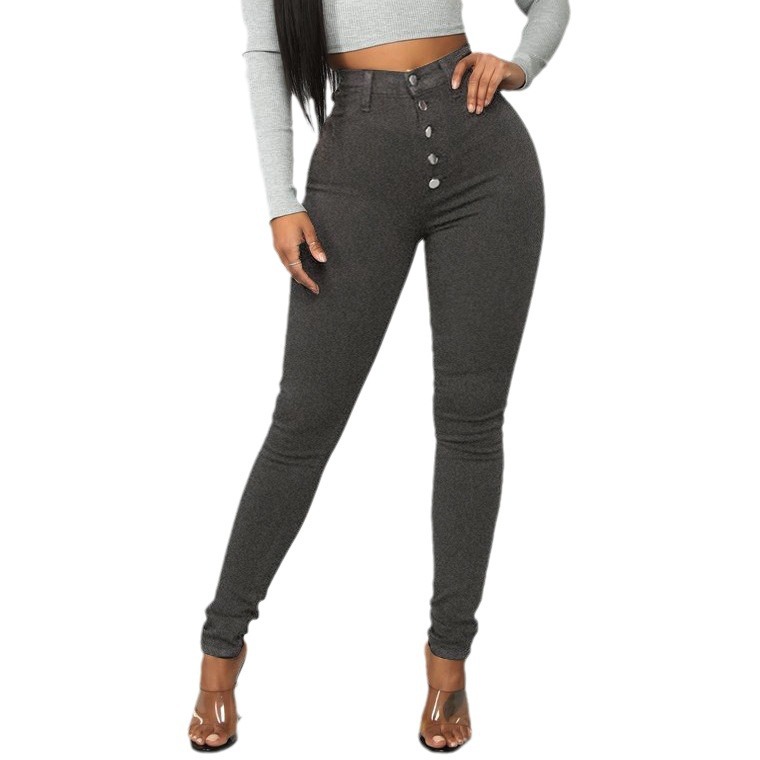 Amazon ropa de las mujeres 2022 Europa y América alta cintura hip lifting Slim breasted nuevos jeans stretch tight