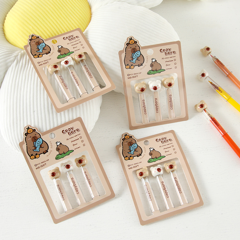 cubierta de lápiz capibara de alto valor facial tapa de lápiz capibara cubierta protectora de plomo colorido papelería especial para estudiantes de primaria