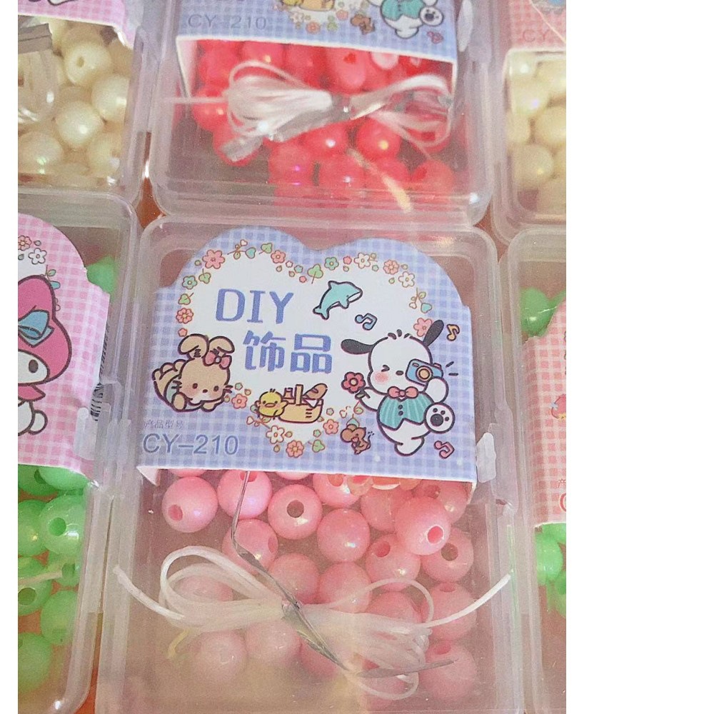 Nueva pulsera hecha a mano de bricolaje verano dibujos animados colgante en caja linda chica plástico divertido los niños