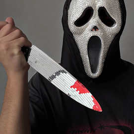 万圣节服饰道具迪斯科匕首刀流血仿真尖刀派对装扮吓人整蛊用品