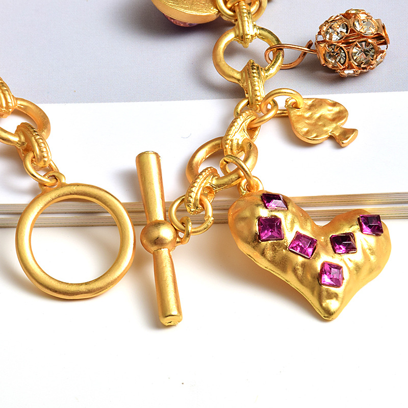 Retro Fashion Geometric Star Heart Shape Alloy Asymmetrical Plating Artificial Gemstones Womenu0027S