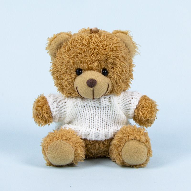 Lindo osito llavero colgante regalo creativo muñecas de peluche vestidas osito de peluche colgante de mochilas escolares para parejas