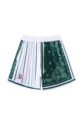 Summer American-style basketball pants, knee-length retro double-layer sports quick-drying quarter shorts for men, net eye pants for fitness