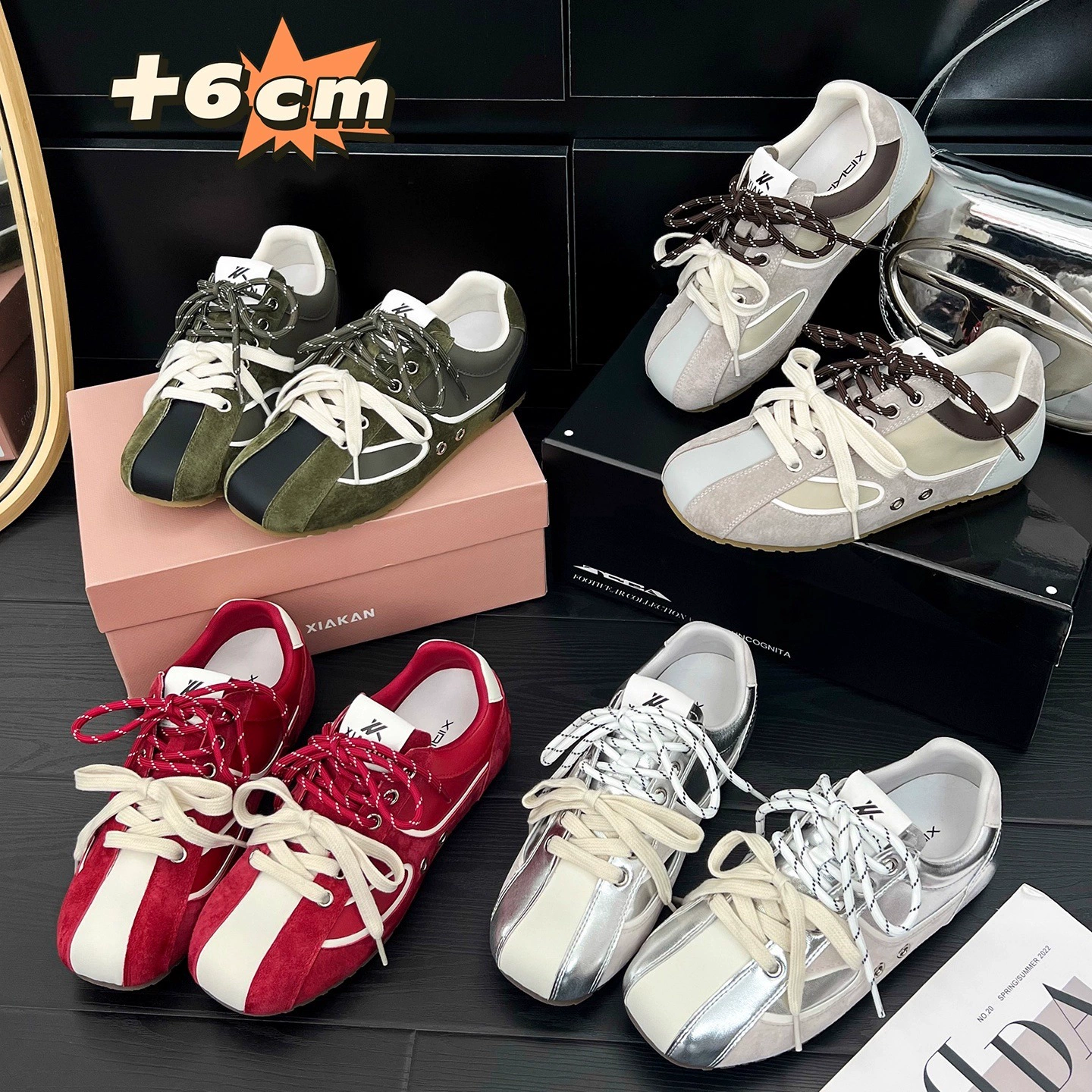 Женские тренировочные кроссовки из натуральной кожи с внутренним увеличением роста. Новые универсальные повседневные спортивные удобные дышащие кроссовки для бега 2025 года.