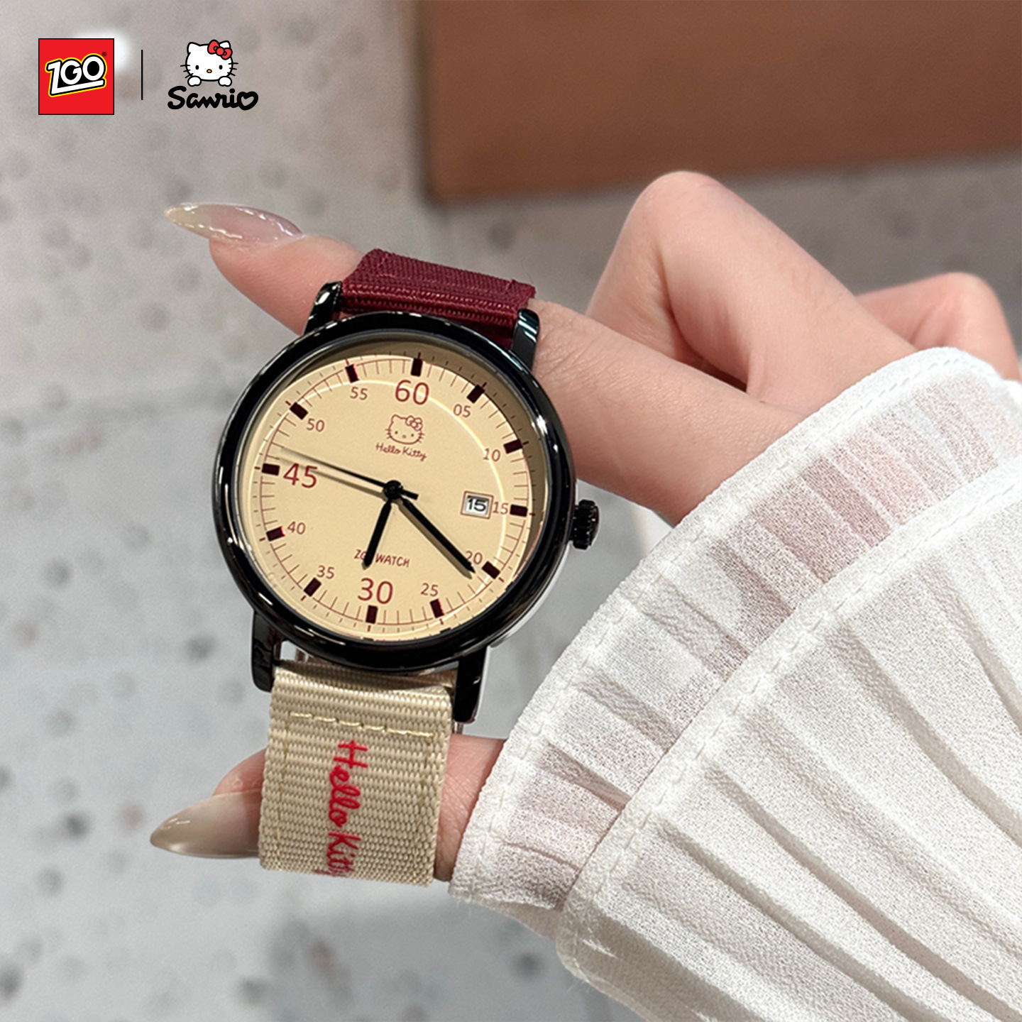 Hellokitty Hello Kitty Watch for Women with Retro Dial, Suitable for Middle and High School Students, Quartz Watch That Only Shows the Time