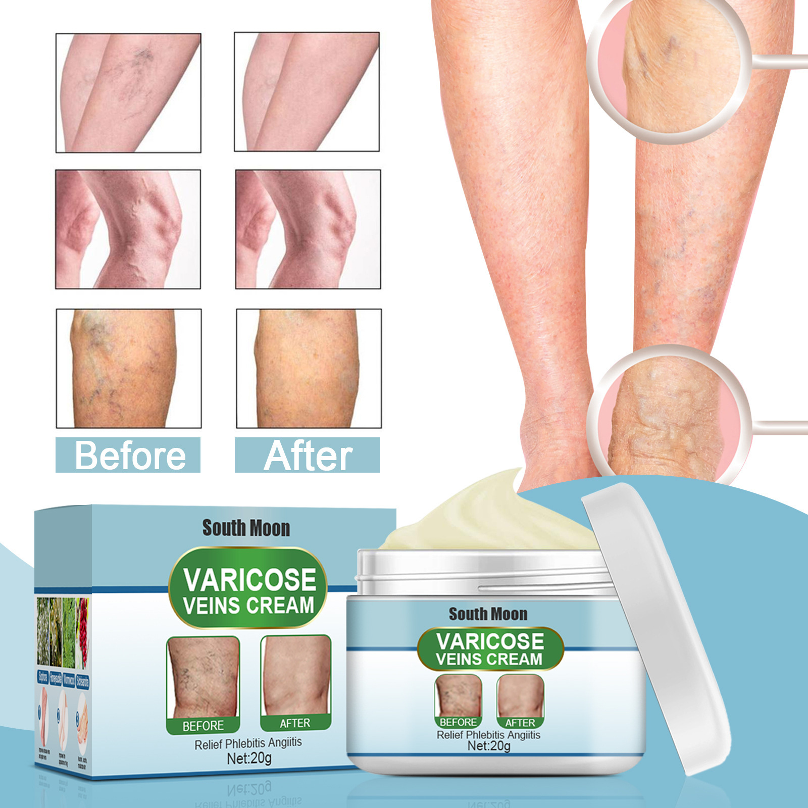 South Moon Leg Care Cream Gentle Care, Moisturizing, Refreshing, Comfortable, and Softening Skin Ointment for External Use
