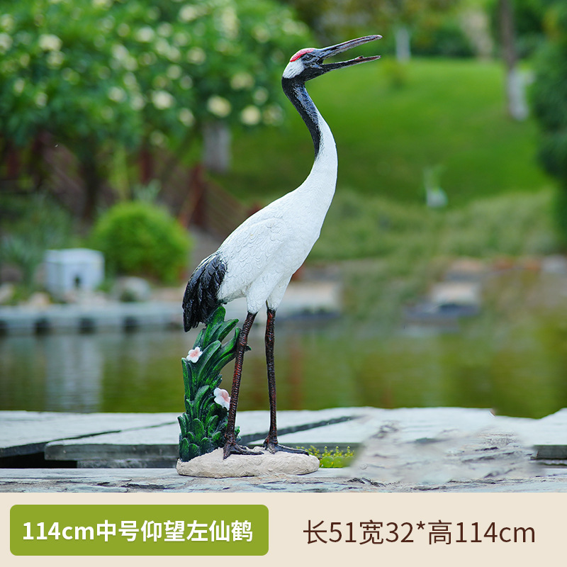 仿真仙鹤造景玻璃钢雕塑丹顶鹤鸟类模型花园 thumbnail 26