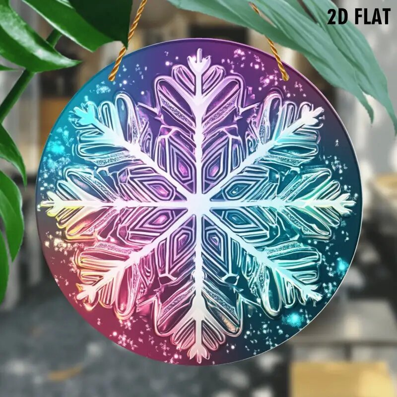 Cross-border whimsical snowflake acrylic light trap 2D graphic…