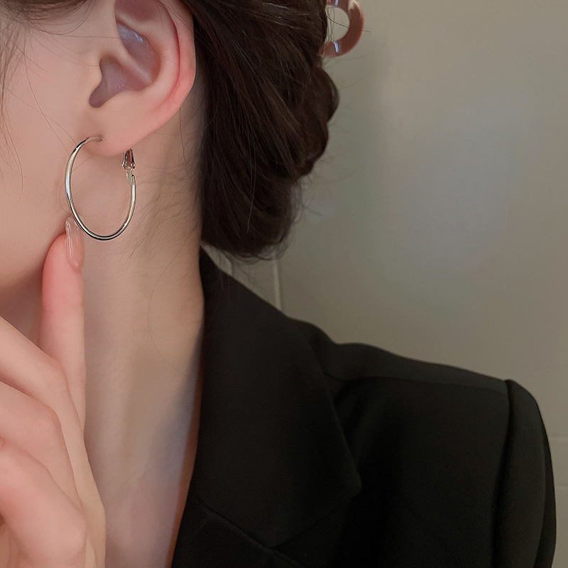 1 Pair Quantity 1 Pair Simple Style Circle Alloy Women's Hoop Earrings