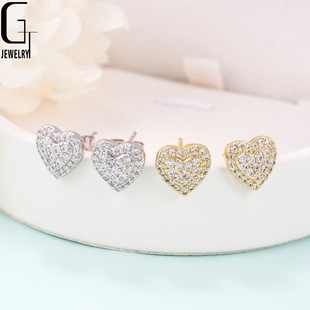 S925 Silver Full Set with D-Color Moissanite Heart-Shaped Earrings for Men and Women Couples Fashion Earrings Over-Measured Drill Pen with GRA