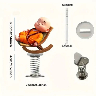 Amazon's New Cute 2D Car ornaments - car-spring-ornaments-little-monk-gives-bottom-glue-2-pieces-opp-bag