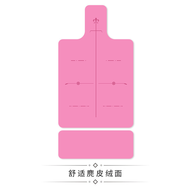 跨境麂皮绒印花普拉提核心床垫橡胶器械体位保护垫纯色瑜伽垫尾垫|undefined