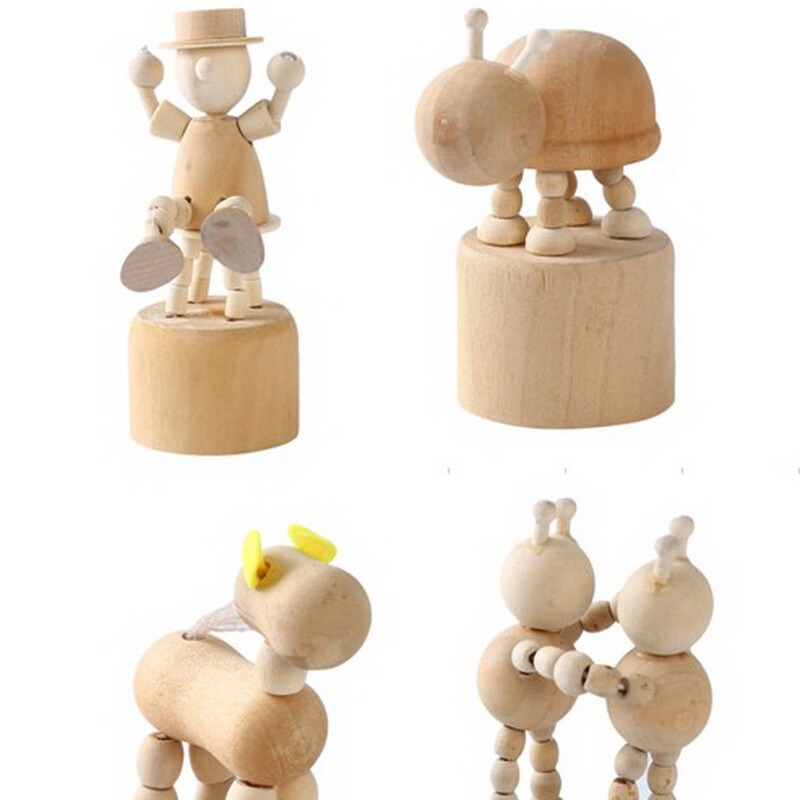 Wooden Crafts Animal Ornaments Can Press Home Desktop Small Ornaments Creative Mini DIY Bedroom Decoration