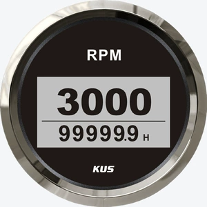 Kus Genuine 85mm Digital Tachometer 12V 24V Gasoline Engine Diesel Engine Speedometer with Engine Timer