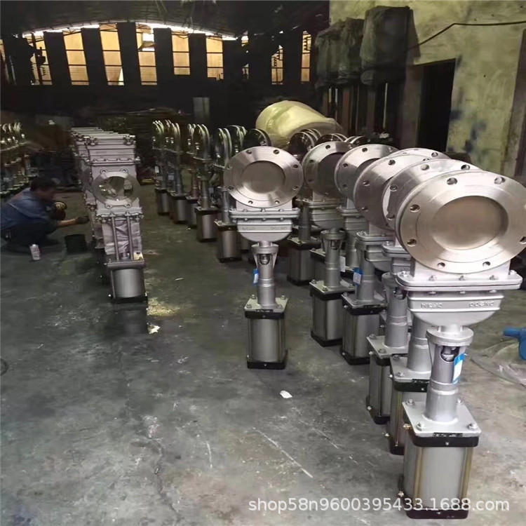 DMZ673H-16P 双作用气动暗杆刀型闸阀 硬密封气动开关刀型闸阀