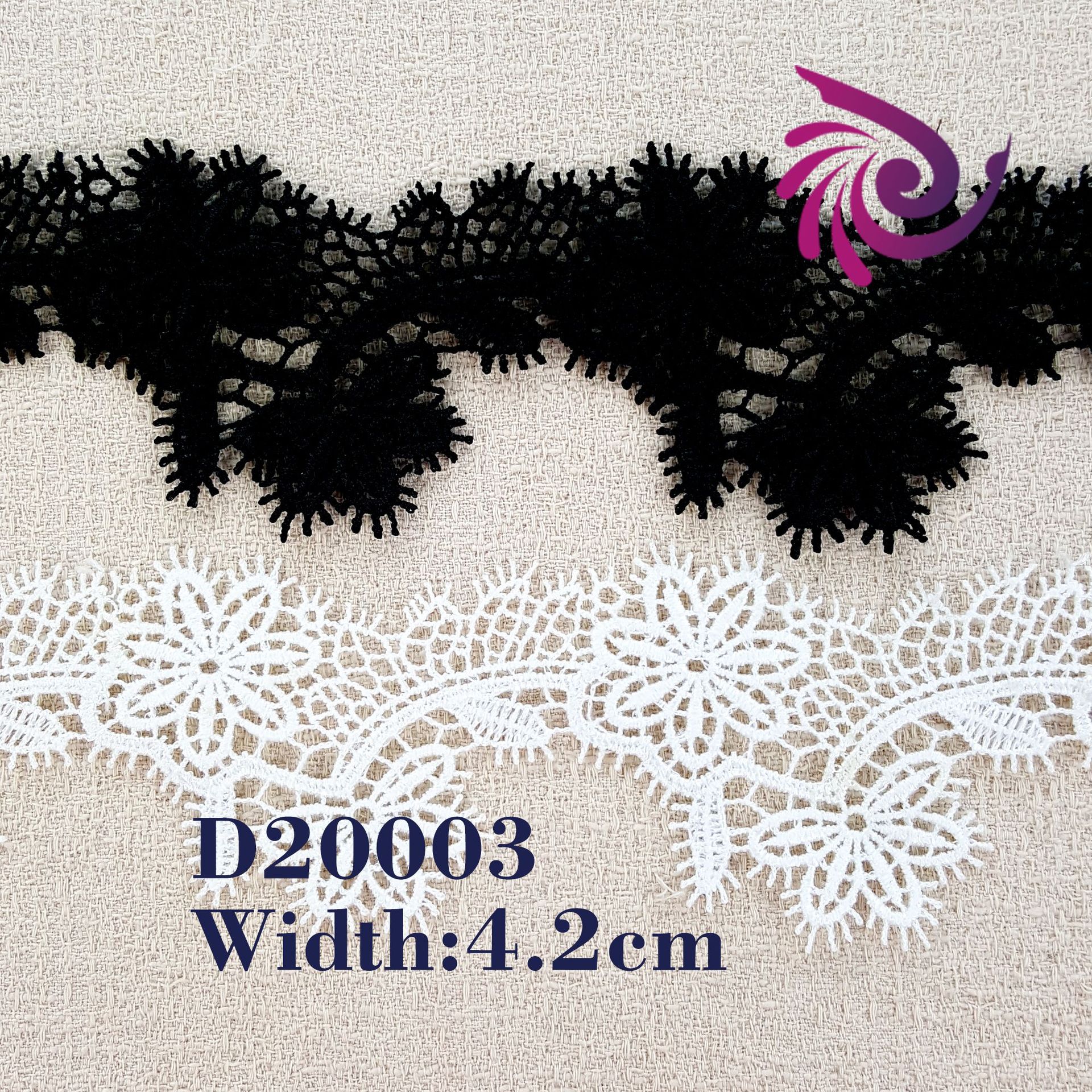 4.2CM波浪花藤刺绣花边 镂空股线涤纶花边辅料批发 广州发货