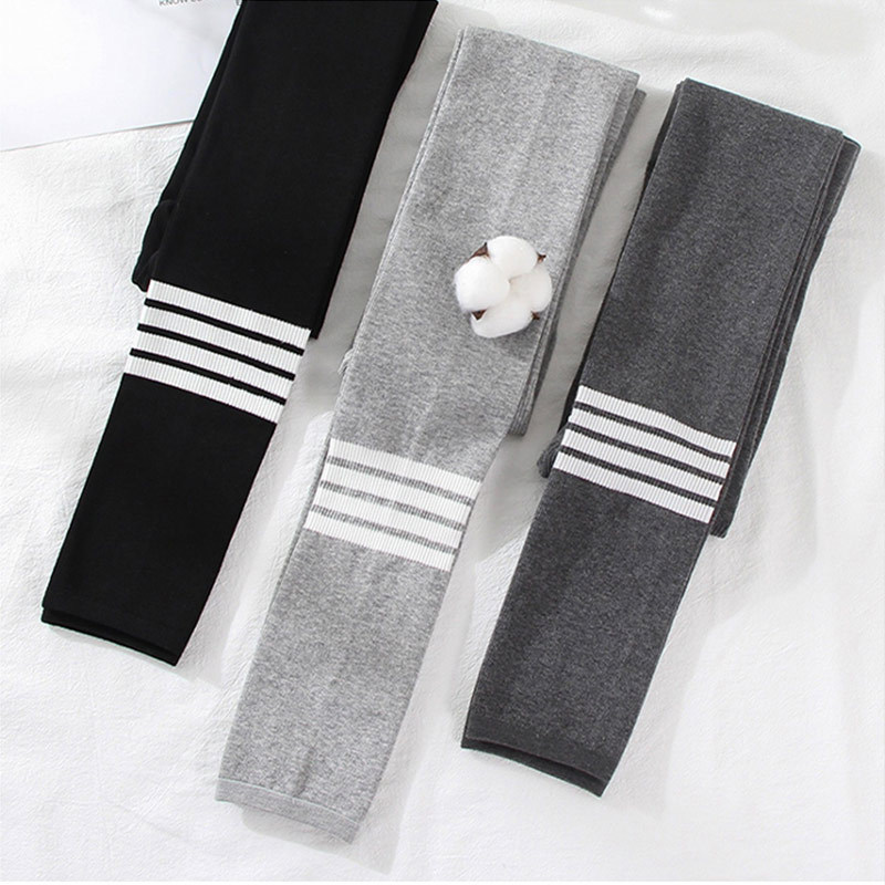 Women's Leggings, Thin Vertical Ribbed Elastic Tight-fitting High-waisted Cropped Leggings for Spring and Autumn, Suitable for Wearing as Outerwear