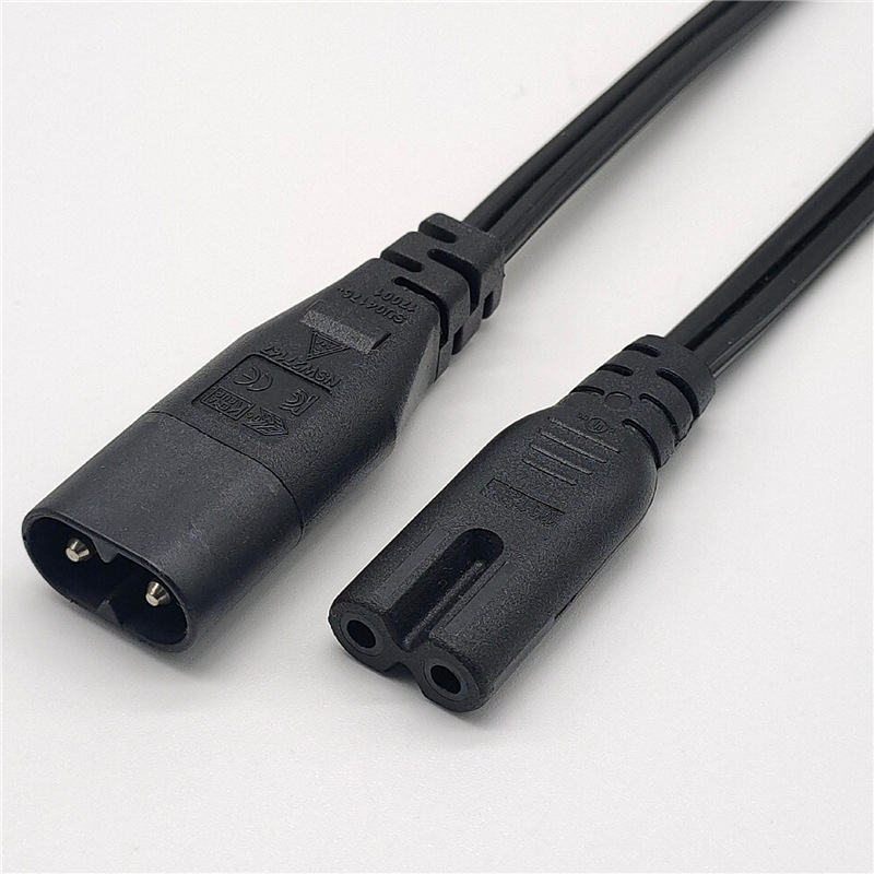 厂家供应8字尾转八字公电源线C7C8连接线C1314公母对插风扇延长线